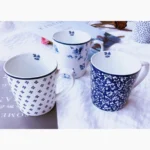 British ceramic Roland simple elegant romantic Mug European coffee tea cup office water cup underglaze color – close-up