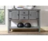 Modern 48-inch solid wood sideboard with antique brass hardware in living room