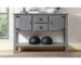 Modern 48-inch solid wood sideboard with antique brass hardware in living room
