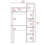 HMS 40" Natural Wood Computer Desk with Hutch Bookshelf Drawer-Simple Design Office Gaming Desk Wooden Storage Features