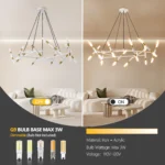 US Stock Free Shipping Modern 20-Light Chandelier Pendant Light Fixture for Home Living Room Dining Room – close-up detail