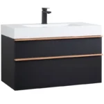 USA Free Shipping 36 Inch Floating Bathroom Cabinet Wall Mounted Wood Black Bathroom Vanity Cabinet With Single Sink