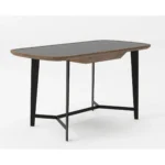 HMS 55 Walnut and Black Glass Rectangular Writing Desk Elegant Computer Desk Design
