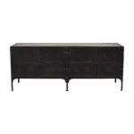 HMS 62" Modern Luxury Black Iron Sideboard Console Cabinet Solid Wood for Home Bar Living Room Dining Farmhouse-Home Furniture - Image 2