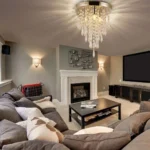 Modern Mini Crystal Chandelier, Flush Mount Ceiling Light with 3 G9 Bulbs, Elegant Pendant Lamp for Hallway, Living Room