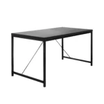 HMS 47" Black Wood and Stainless Steel Computer Desk with Stylish Design – side view