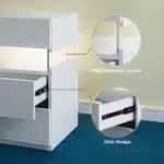 Goldoma LED Nightstand with 3 Drawers and Acrylic Top – styled in a modern Living setting