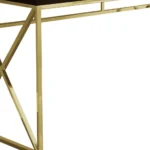 HMS 47" Espresso and Gold Computer Desk with Stylish Writing Surface – close-up detail