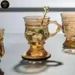 Heat Resistant Thick Glass Cup Luxurious European Style Teacup Coffee Cup Healthy Drink Mug Tea Mugs – top view