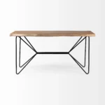 HMS 26" Brown and Black Melamine Wood Writing Desk Luxury Modern Manager Computer Table for Office or Bedroom Use – styled