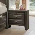 Solid Wood Nightstand with 2 Drawers – base detail