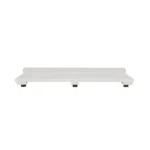 23" Luxury White Teak Slat Bath Mat Non-Slip TPR Microfiber and PVC Solid Pattern Bathroom Floor Mat – styled in a modern