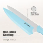 No Rust 14 Pieces Blue Stainless Steel Blade Kitchen Knife Set with Wooden Stand Kitchen Scissors – top view