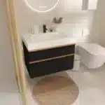 USA Free Shipping 36 Inch Floating Bathroom Cabinet Wall Mounted Wood Black Bathroom Vanity Cabinet With Single Sink