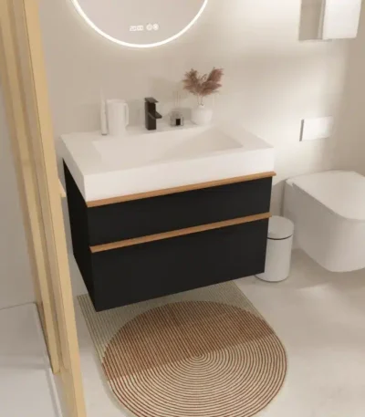 USA Free Shipping 36 Inch Floating Bathroom Cabinet Wall Mounted Wood Black Bathroom Vanity Cabinet With Single Sink