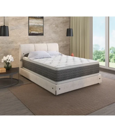 Goldoma DreamFlex CoolTouch Twin mattress 14.5 inch with bamboo fabric and dual-sided Pillow Top on a platform bed