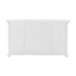HMS 57 Three-Drawer White Solid Wood Sideboard Farmhouse Dining Room Furniture with Four Glass Doors for Living Room - Image 5
