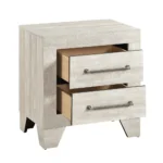 Gray oak nightstand with 2 drawers and rustic finish from Goldoma
