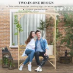 Outdoor Garden Bench Natural – top view