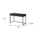 HMS 47" Brown and Black Wood and Metal Computer Desk with Two Drawers Stylish Office Furniture – top view