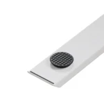 hms Adjustable Natural and White Wood and Stainless Steel Rolling Computer Desk – close-up detail