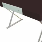 HMS 48" Espresso and Silver Wood and Metal Computer Desk-Elegant Office Solution – close-up detail