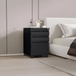 3 Drawer Metal Mobile File Cabinet With Lock for Letter/A4/Legal Size Under Desk Rolling Cupboard for Home Office – base