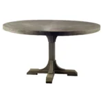 54 inch round solid wood pedestal dining table in brown – Goldoma dining table for 4