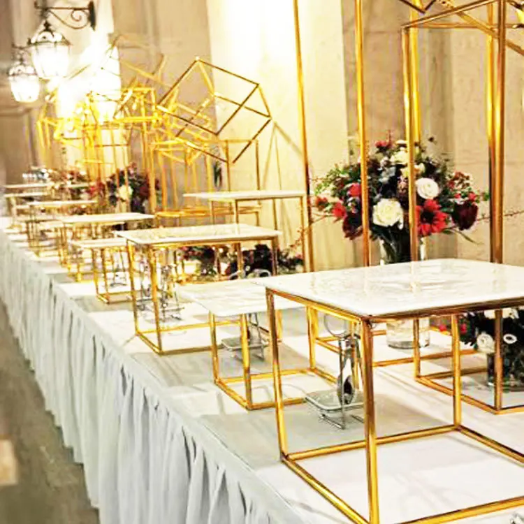 Ha82efe52ad764247931fc2dc8edded1e9.webp Wedding Buffet Cake Sweet Food Bread Cake Flower Dessert Holder Dessert Table Cake Stand Buffet Banquet Tea Break Metal Holder - Image 1