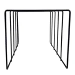 E8BA Metal LP Record Rack Exhibit Stand Book Magzine Holder Record Collection Storage Shelf Stand Office Desk Organizer