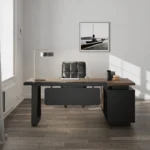 Modern Luxury Executive Desk with File Storage Cabinet L-Shaped Manager Office Furniture Durable and Easy-to-Assemble
