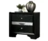 Modern nightstand with storage featuring a hidden drawer in sleek black finish