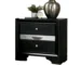 Modern nightstand with storage featuring a hidden drawer in sleek black finish
