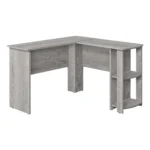 HMS 47" Gray Wood Corner Computer Desk with Drawer Portable Laptop Table for Home Office & Hotel for Living Room – side