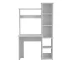 HMS 40" White Computer Desk with Shelf and Drawer Adjustable Simple Modern Office Desk Wooden and Metal Computer Table