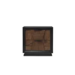 Houston Traditional Style Walnut Nightstand with 2 Drawers - Wooden bed side table with storage drawers in walnut finish