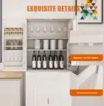 Adjustable Shelf Kitchen Pantry Storage Cabinet Buffet Cupboard Sideboard with Kitchen Features – base detail