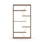 Furnish Home Store Wood Frame Etagere Open Back 6 Shelves Bookcase Industrial Bookshelf for Office – close-up detail