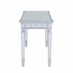 HMS 47" Silver Mirrored Solid Wood Writing Desk with Two Drawers for Office Building Bedroom Study General Use Computer