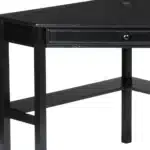 HMS Black Corner PC & Gaming Desk with Drawer Wooden Plastic Computer Table for Home Office & Living Room Featuring