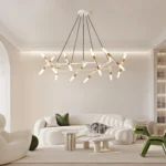 US Stock Free Shipping Modern 20-Light Chandelier Pendant Light Fixture for Home Living Room Dining Room – side view