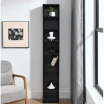 8 Tier Media Tower CD DVD Slim Locker Adjustable Shelves High Narrow Bookshelf Display Multifunctional Double Deck Bookshelf
