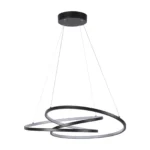 The LED light in a dimmed setting, creating a cozy atmosphere over a small dining table with two chairs, emphasizing