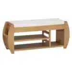 Goldoma Retro Multifunctional Storage Bench with Cushion - Natural – styled in a modern Ottomans & Benches setting