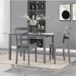 59" Extendable Dark Gray Dining Table Seats 4-8 – top view