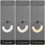 Goldoma 24W LED crystal pendant light illuminating a dining table set for a meal, with soft shadows.