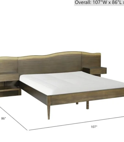 Goldoma Queen Adjustable Bed Frame with live-edge headboard and built-in nightstand drawers