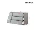 Elegant Modern Dresser with 6 Drawers and Metal Base - Goldoma – base detail