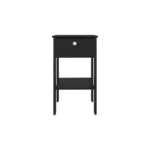 Wenge Nightstand with Drawer and Open Shelf – side view