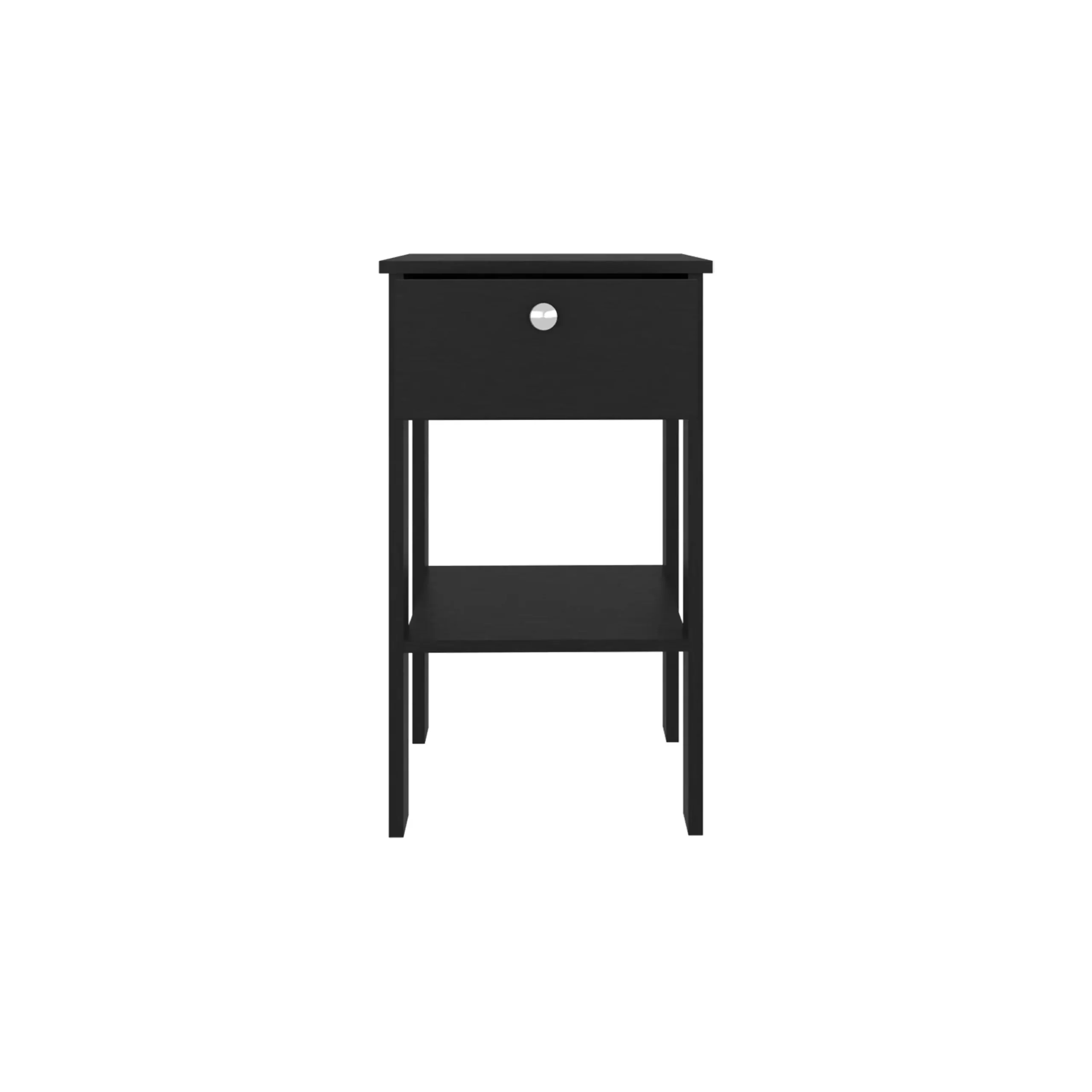 Wenge Nightstand with Drawer and Open Shelf